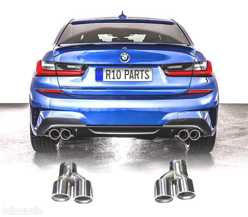 PONTEIRAS DE ESCAPE BMW G20 20-22 LOOK M CROMADO - 1