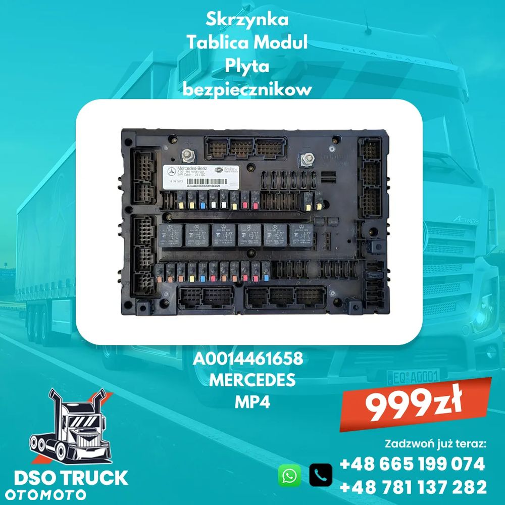 A0014461358 A0014461658 Skrzynka Tablica Modul Plyta bezpiecznikow MERCEDES MP4 - 4