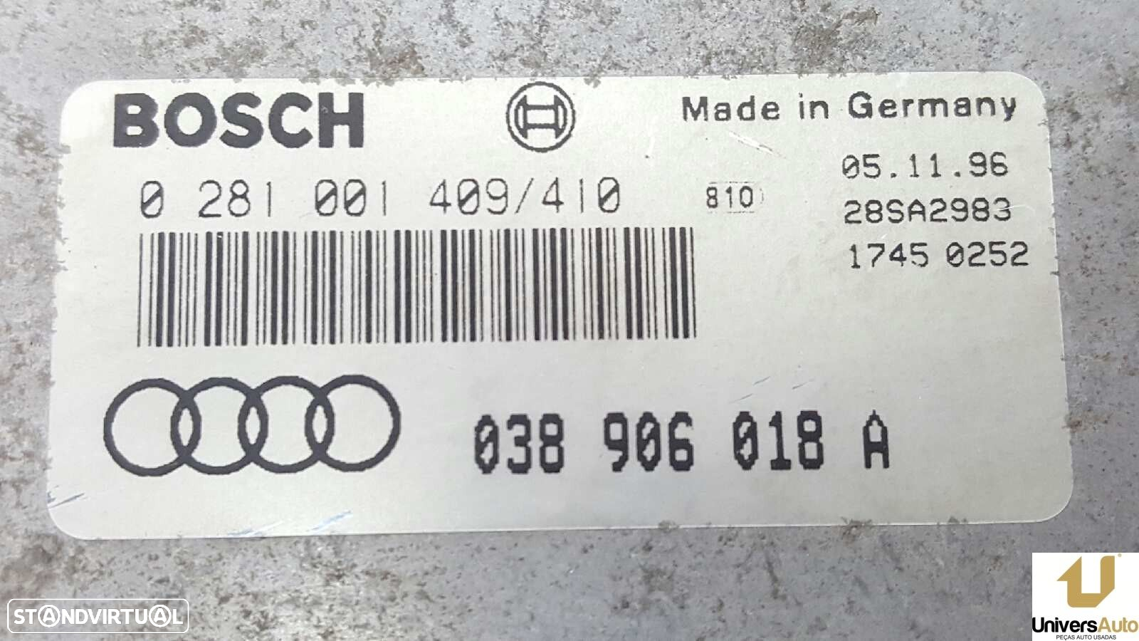 CENTRALINA DO MOTOR UCE AUDI A3 (8L) 1.9 TDI AMBITION - 2