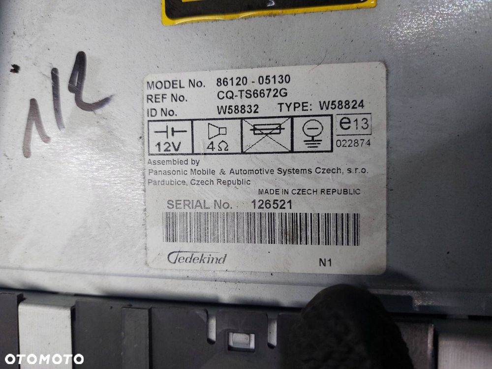 RADIO ODTWARZACZ + PANEL NAWIEWU + RAMKA + ZMIENIARKA AVENSIS T25 - 4