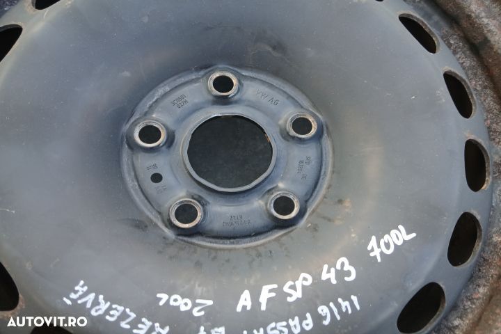 Jante tabla cu anvelope 16 - set 205/55 R16 3C0601027H 61/2JX16H2 ET4 - 3