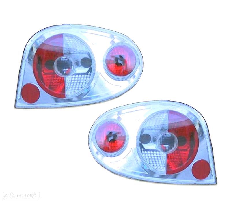 FAROLINS RENAULT MEGANE 99-02 LOOK LEXUS FUNDO CROMADO - 1