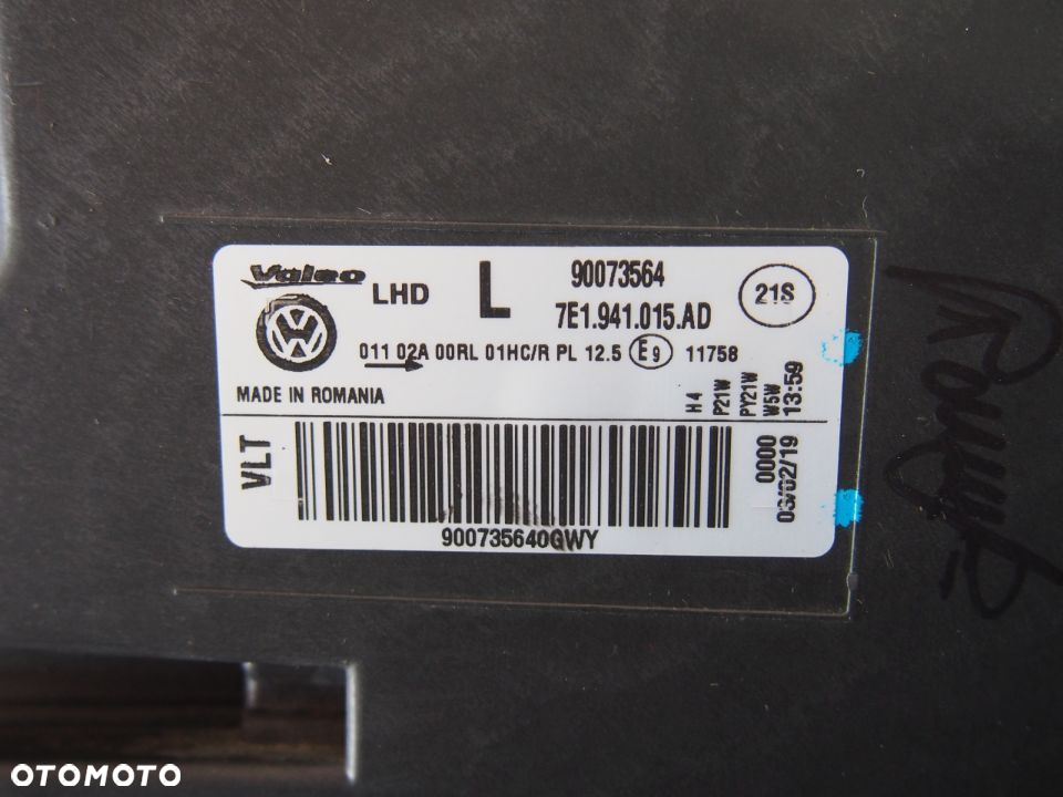 Image Volkswagen T6 15r Světlomet levá lampa levá VW - 7E1941015AD