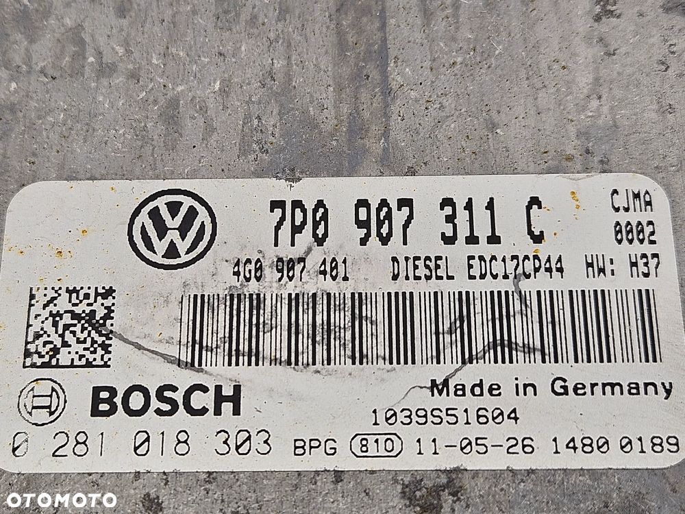 VW TOUAREG 7P 10-18R STEROWNIK SILNIKA KOMPUTER 3.0 TDI CJMA 7P0907311C EDC 17CP44 DIESEL - 4