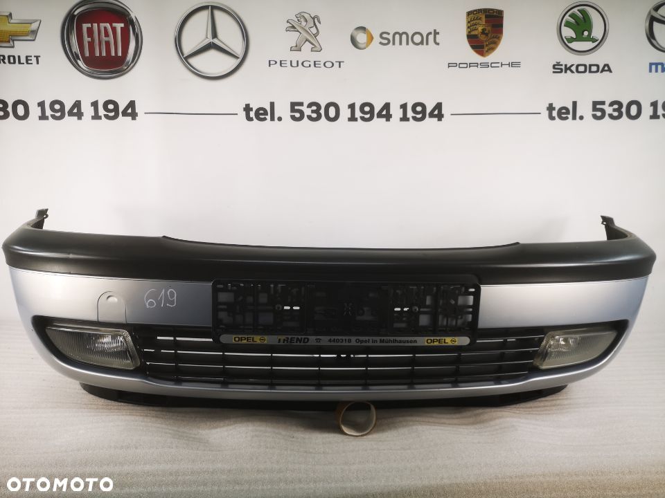 OPEL ZAFIRA 98- KOMPLETNY ZDERZAK Z HALOGENAMI PRZEDNI PRZÓD NR AUKCJI NZ619