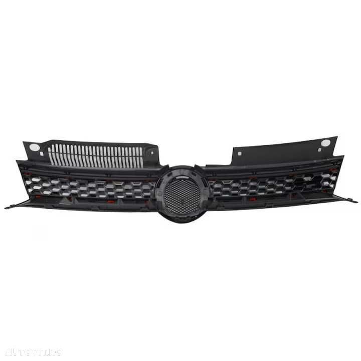 Grila Centrala model GTI pentru Volkswagen VW Golf 6 VI, Negru Lucios - 6