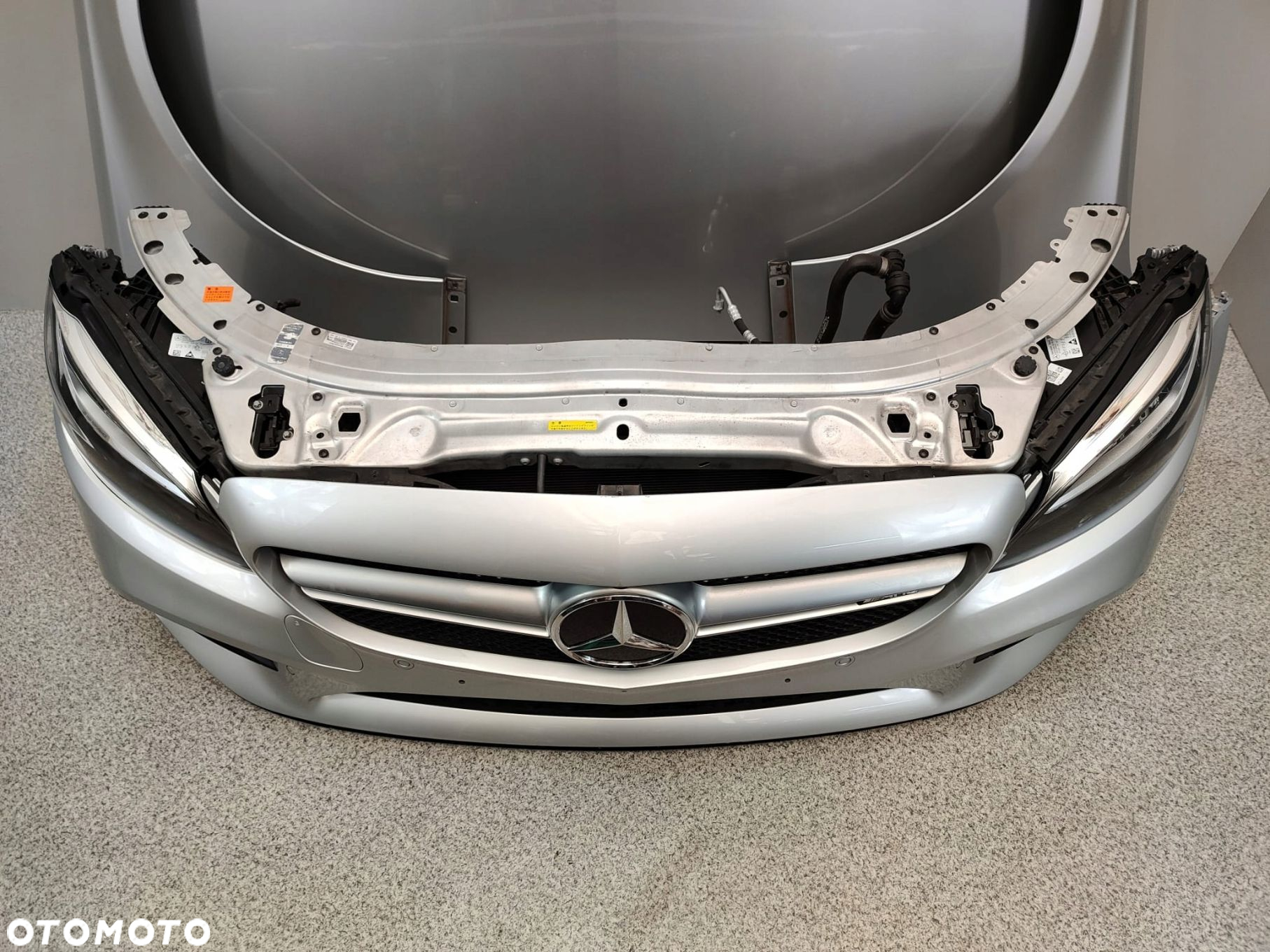 MERCEDES W205 LIFT C43 AMG PRZÓD ZDERZAK BŁOTNIKI CHŁODNICE LAMPY MASKA - 6