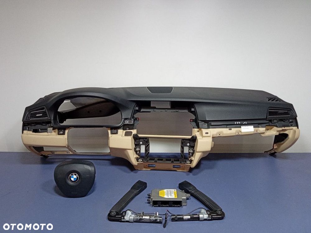 BMW 5 F10 F11 DESKA ROZDZIELCZA KOMPLET NAPINACZE AIRBAGI LEDER DAKOTA - 1