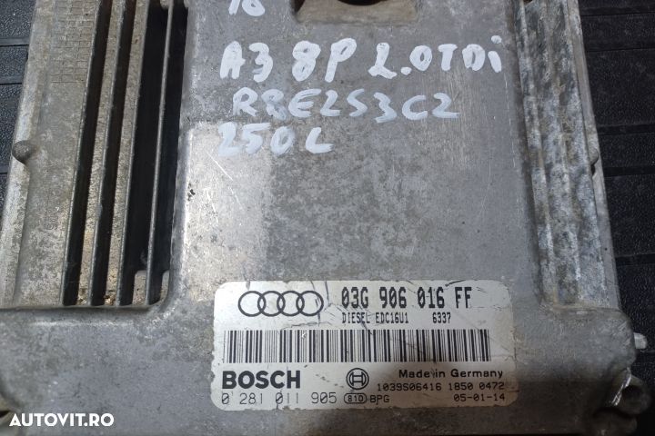 Calculator motor ECU 03G906016FF 0281011905 - 2.0 TDI 03G906016FF 028 - 3