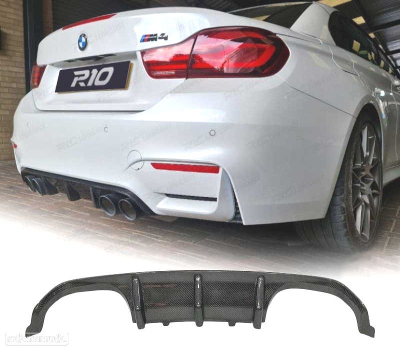 DIFUSOR TRASEIRO BMW F80 F82 F83 LOOK M4 CARBONO - 1