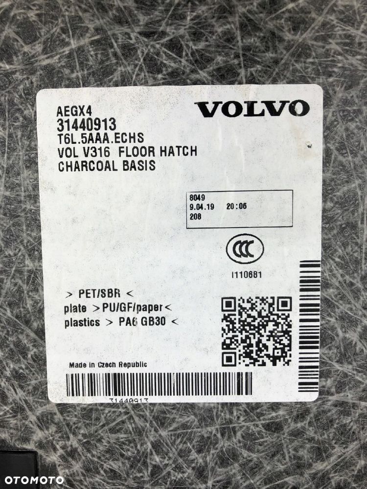VOLVO XC40 PODŁOGA BAGAŻNIKA WYKŁADZINA TYŁ 31440913 - 7