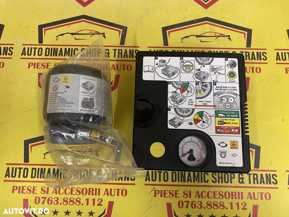 Compresor aer auto umflat roti kit pana cu soluție original Dacia Rena - 1