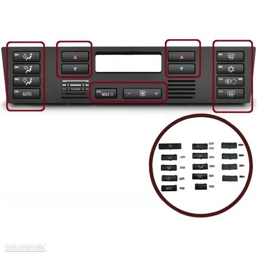 Kit de botões completo do Climatronic Bmw Série 5 E39 525D 530D 525TDS - 1