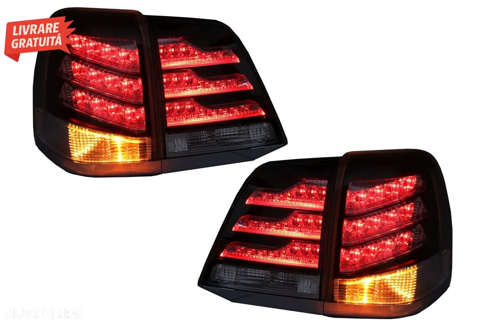 Stopuri LED Alb si Negru Toyota Land Cruiser FJ200 J200 (2007-2011)- livrare gratuita - 5