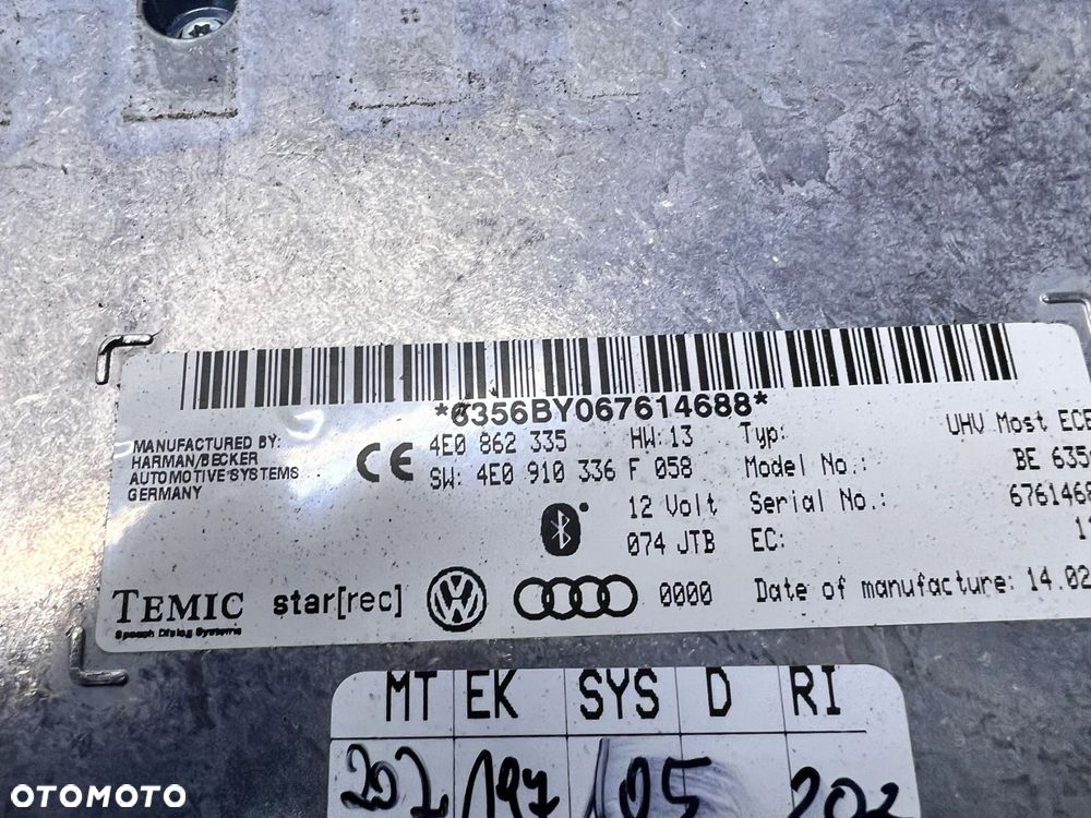 MODUŁ BLUETOOTH AUDI A4 A5 A6 4E0862335 4E0910336F - 6