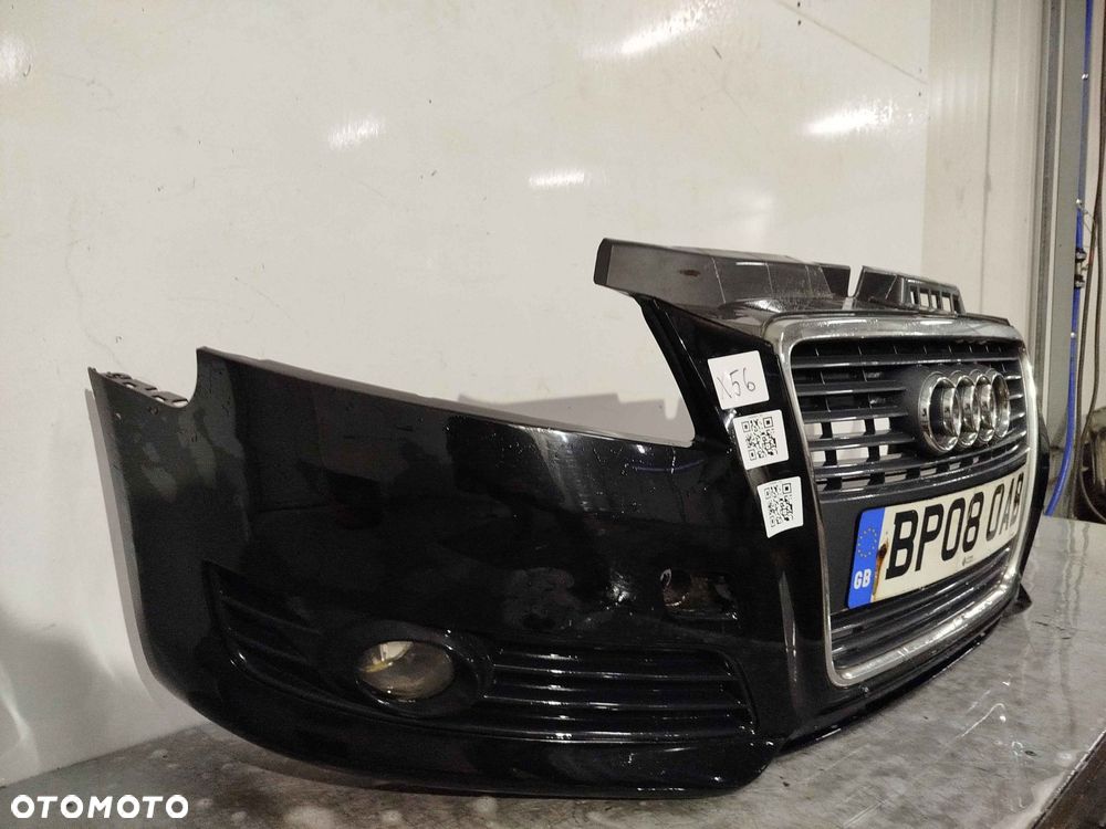 + ZDERZAK PRZÓD PRZEDNI AUDI A3 8P CABRIO DRUGI LIFT 2 FL LZ9Y CZARNY HALOGENY - 2