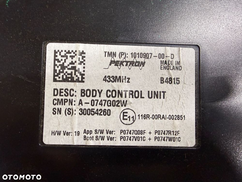 Moduł BCM Body Tesla Model S P85D Nr. 1010907-00-D. - 2