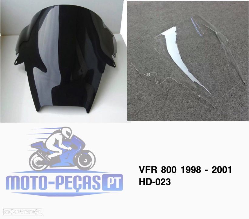 Viseira honda vfr 800 de 1998 até 2001 briseira vidro frontal bolha - 1