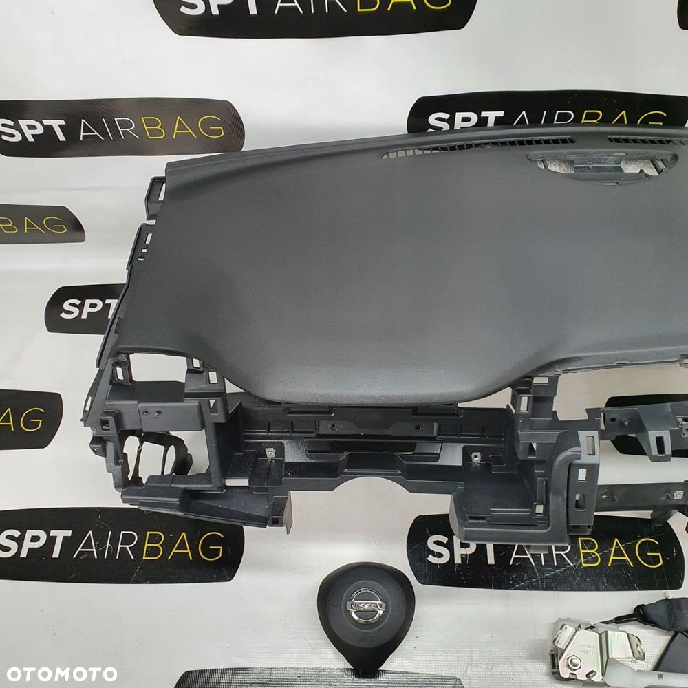 NISSAN LEAF 2 DESKA ROZDZIELCZA KONSOLA KOKPIT PULPIT PODUSZKI AIRBAG AIR BAG PASY NAPINACZ KIT SET - 2
