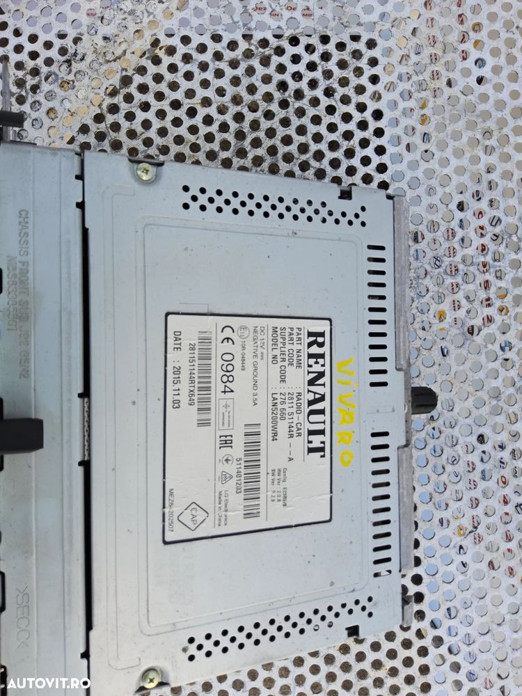Navigație Renault Trafic 2014-2020 Captur display cod 281151144r Opel Vivaro Nissan nv300 - 3