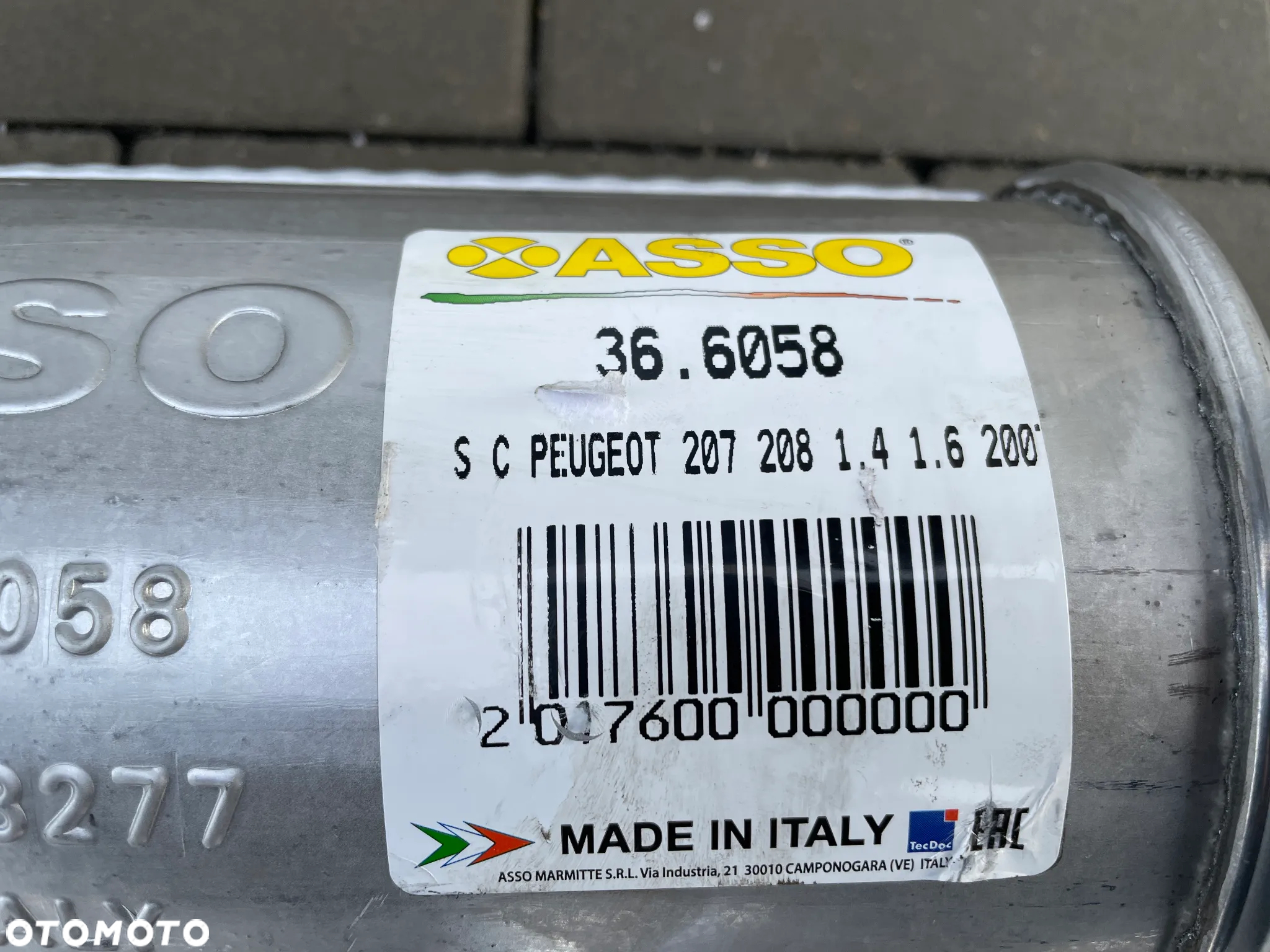 TŁUMIK ŚRODKOWY PEUGEOT 207, 208 - NOWY ASSO 1,4 1,6 - 5