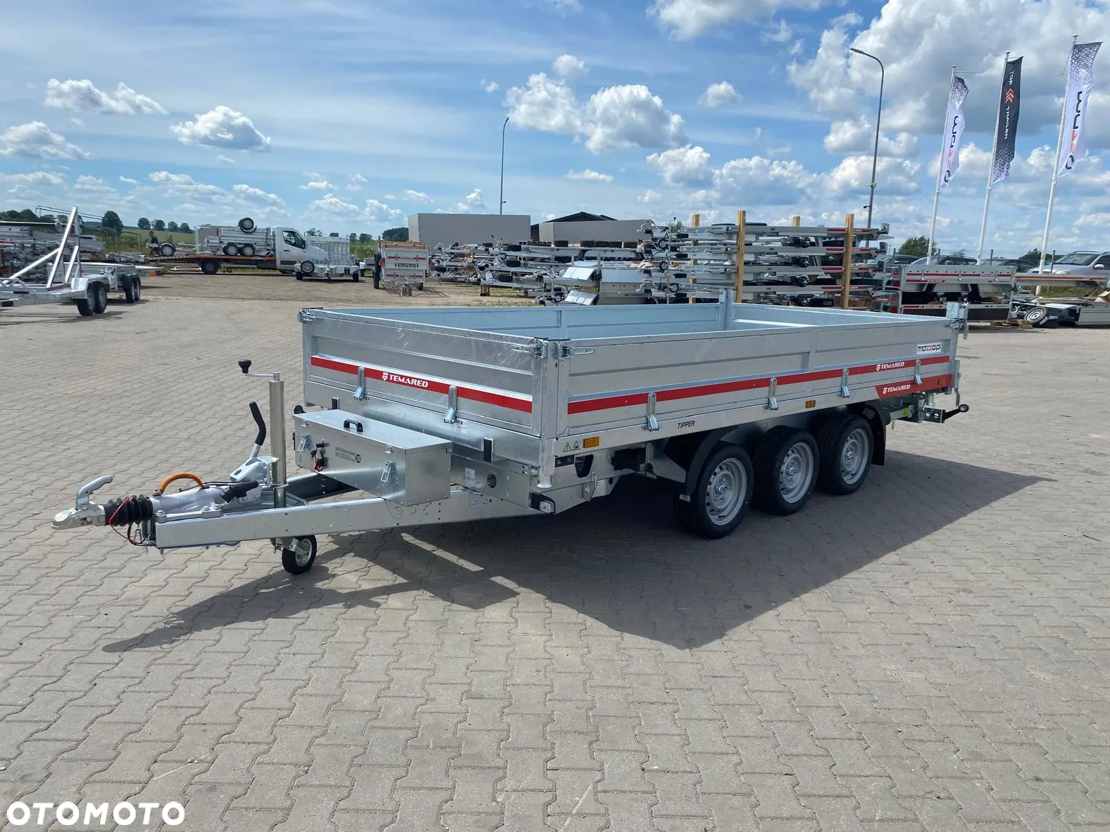TEMARED Przyczepa wywrotka 405x199x30cm DMC3500kg pompa ręczna i elektryczna, 3-stronny wywrot hydrauliczny! - 21