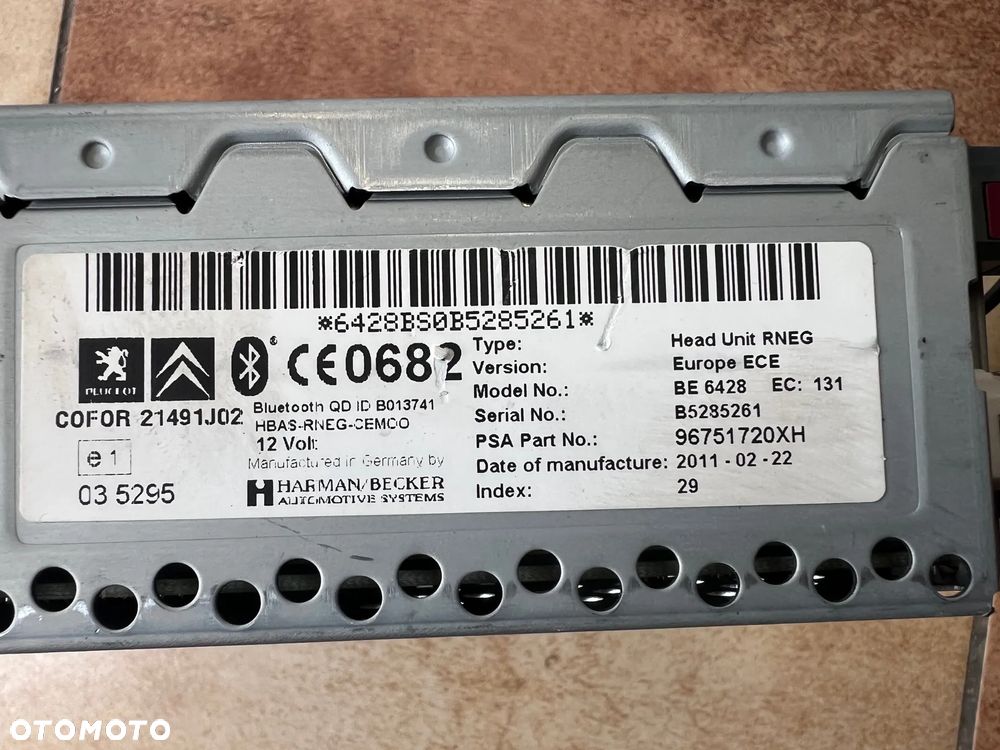 RADIO NAWIGACJA STEROWANIE PEUGEOT 308 I T7 96751720XH - 3