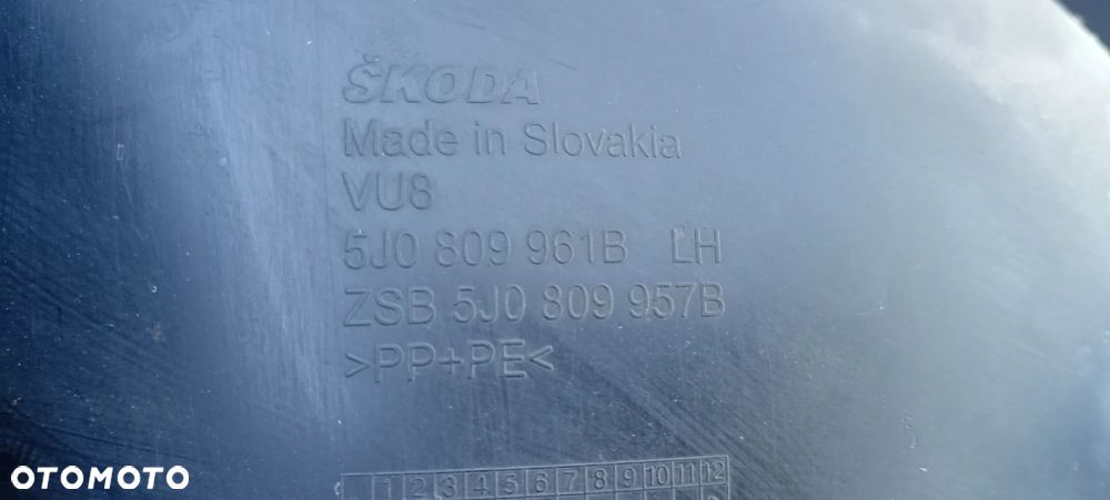 Nadkole lewy przód przednie lewe Skoda Fabia II 5J0809961B - 7