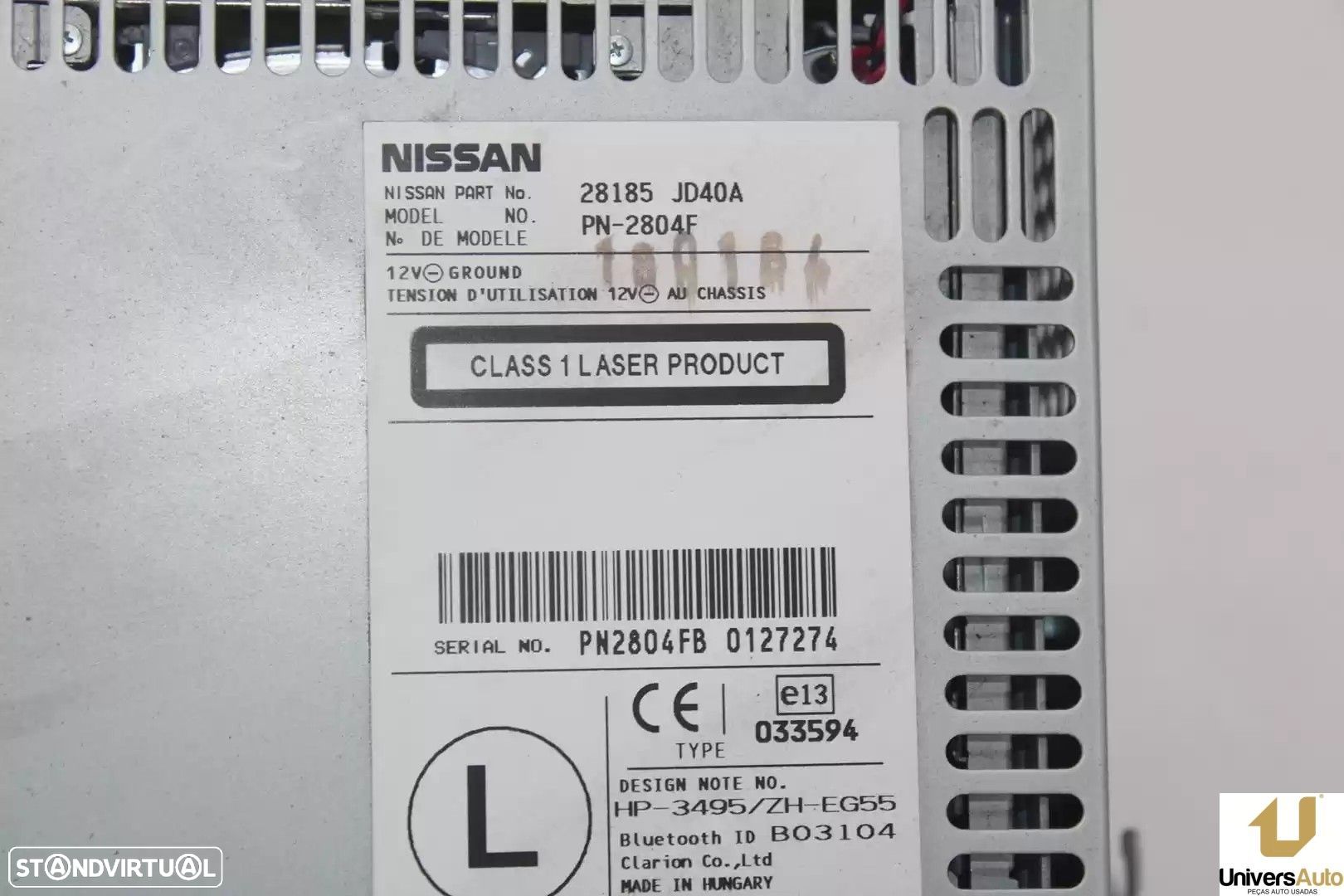 SISTEMA AUDIO / RADIO CD NISSAN QASHQAI / QASHQAI +2 I 2008 -28185JD40A - 1