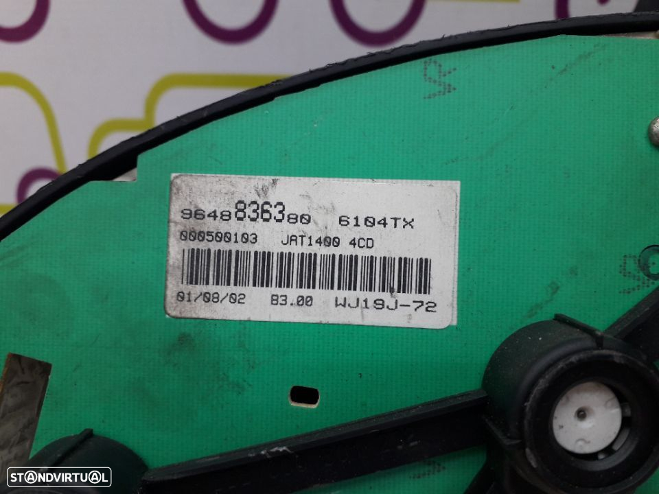 Quadrante Peugeot 206 1.4 HDi 69Cv de 2003 - Ref: 9648836380 - NO740057 - 4