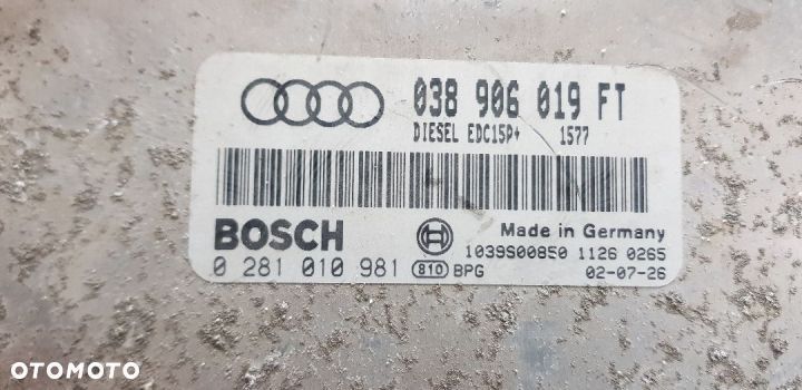 VW GOLF IV 1.9 TDI STEROWNIK SILNIKA 0281010981 - 2