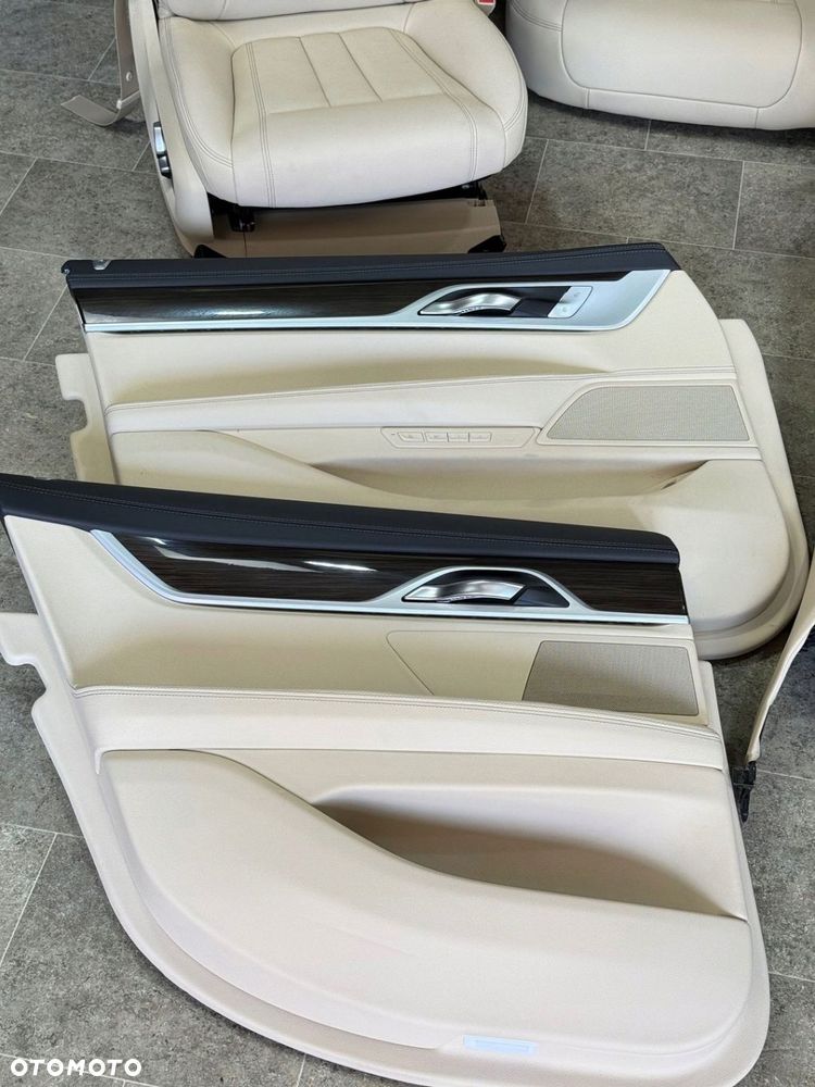 BMW 7 G11 WNĘTRZE FOTELE KANAPA BOCZKI TUNEL SKÓRA DAKOTA BEŻ MEMORY - 10