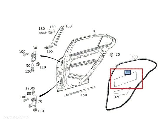 MERCEDES ML C-KLASA Izolacja akustyczna drzwi - 6