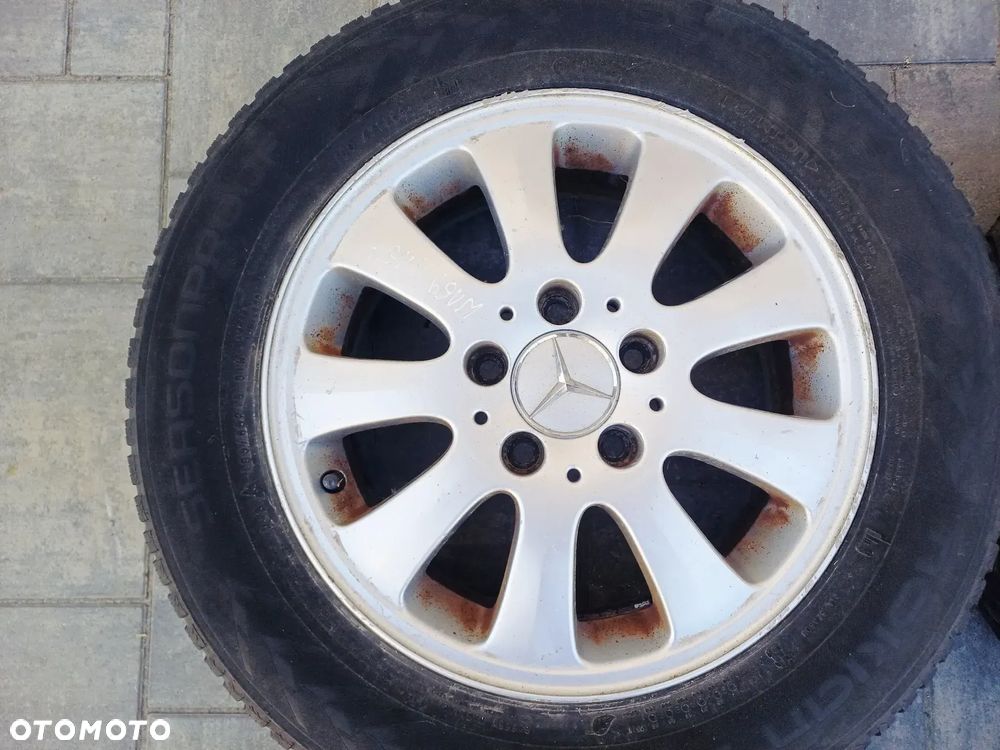 FELGI Z OPONAMI KOŁA ALUMINIOWE MERCEDES W169 R15 5X112 ET44 66,6 mm OPONY SEASONPROOF R15 195/65 WIELOSEZON NR17 - 4