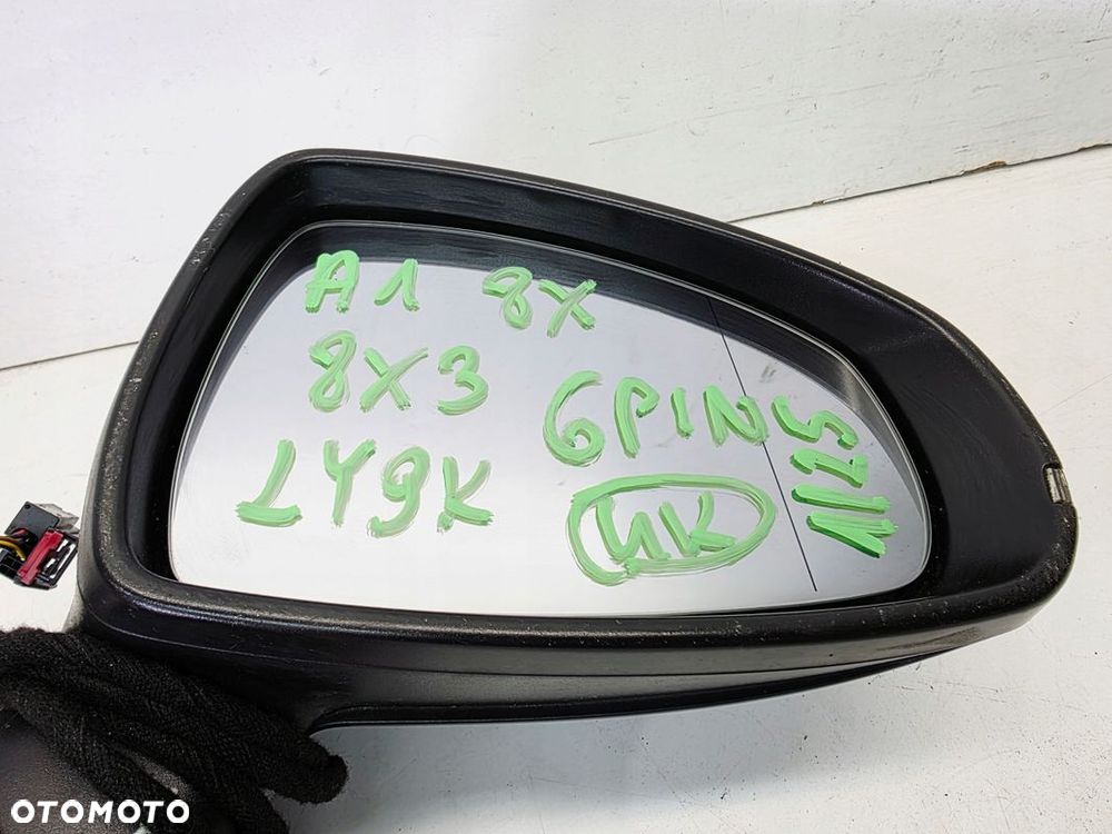 LUSTERKO ZEWNĘTRZNE PRAWE AUDI A1 8X 8X3 6 PIN LY9K 1/25 UK - 9
