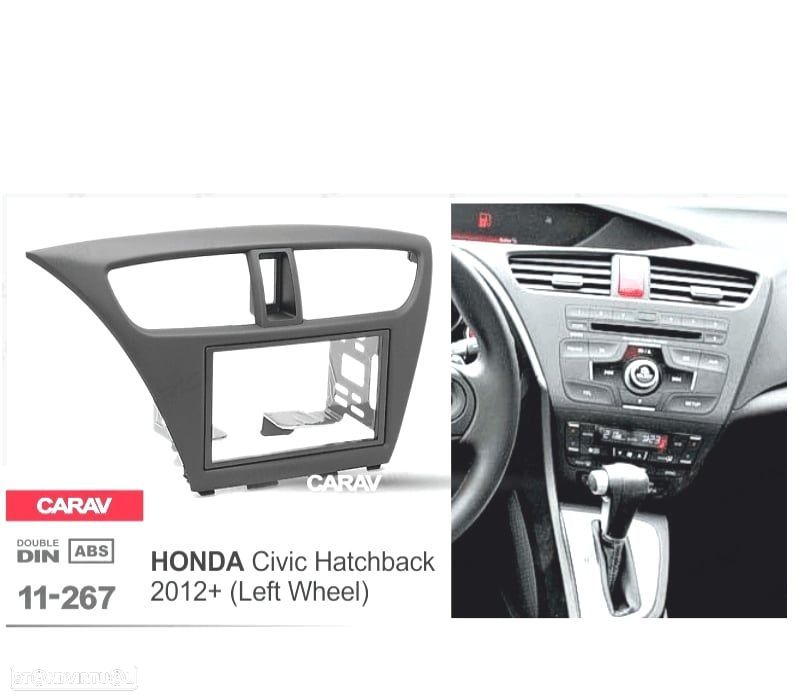 MOLDURA ADAPTADOR PRETO PARA RADIO 2-DIN PARA HONDA CIVIC HATCHBACK 2012+ - 3