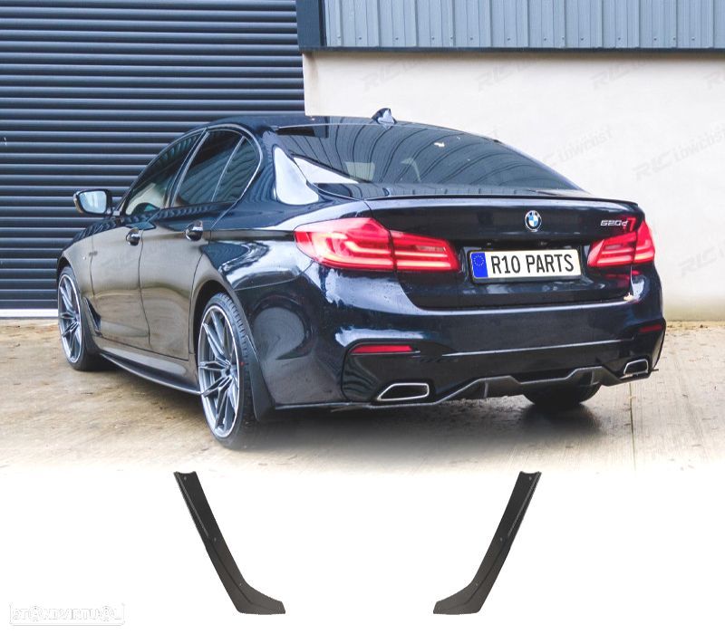 SPLITTER TRASEIRO BMW G30 G31 17-19 PRETO BRILHANTE - 1