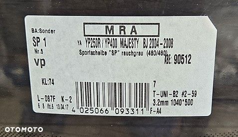 Szyba Owiewka MRA Yamaha YP 250R / 400 Majesty (2004-2008) - 2