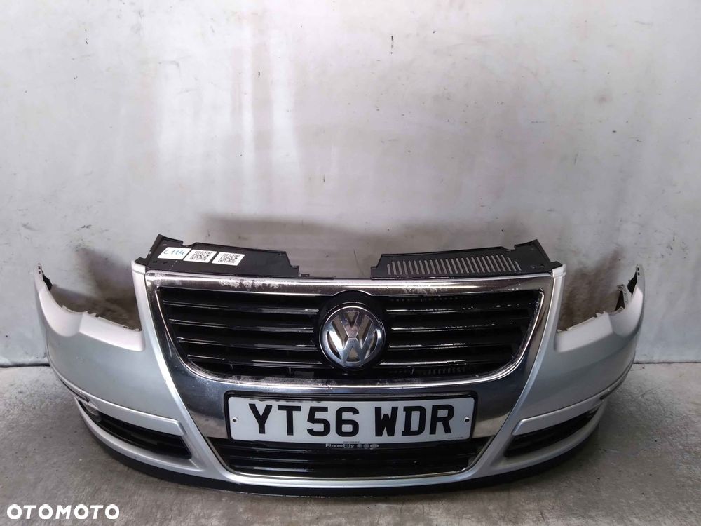 ^ ZDERZAK PRZÓD PRZEDNI DO VW VOLKSWAGEN PASSAT B6 LA7W SREBRNY HALOGENY - 1