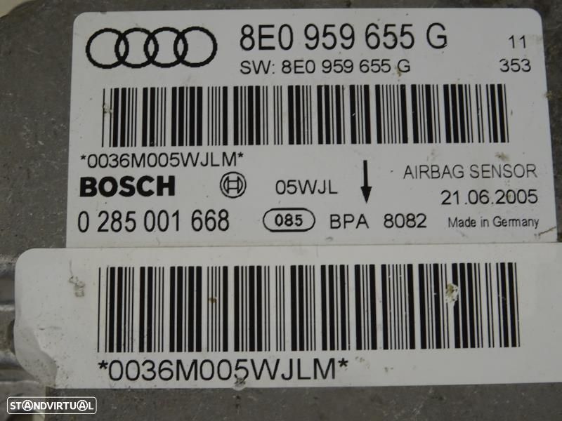 Centralina De Airbags Audi A4 (8Ec, B7)  8E0959655g / 0285001668 / 8E0 - 2
