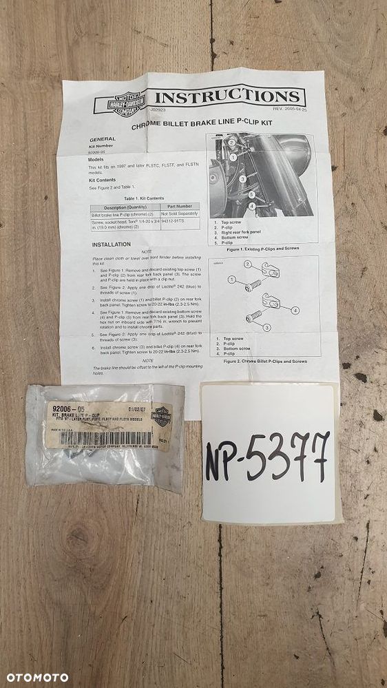 Chromowane uchwyty przewodu hamulcowego Harley Davidson 92006-05 - 1