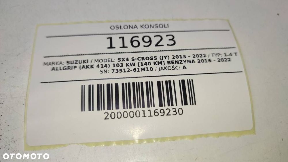 LISTWA DEKOR OSŁONA DESKI KONSOLI SUZUKI SX4 S-CROSS LIFT EU 73512-61M10 - 8