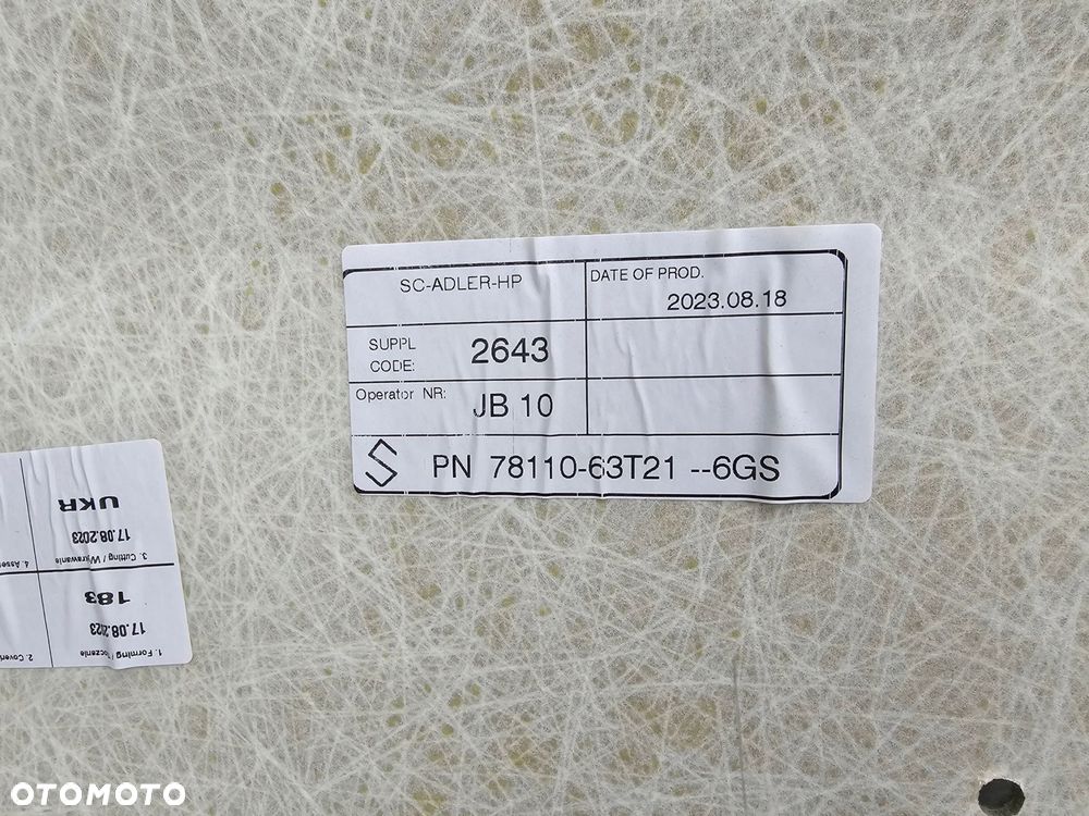 sx4 s-cross ii 23r podsufitka podsufitówka 78110-63t21 - 8