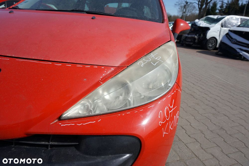 MASKA ZDERZAK BŁOTNIKI LAMPY 207  KKNB  PEUGEOT 2006-2009 CZERWONY PRZÓD KOMPLETNY - 21