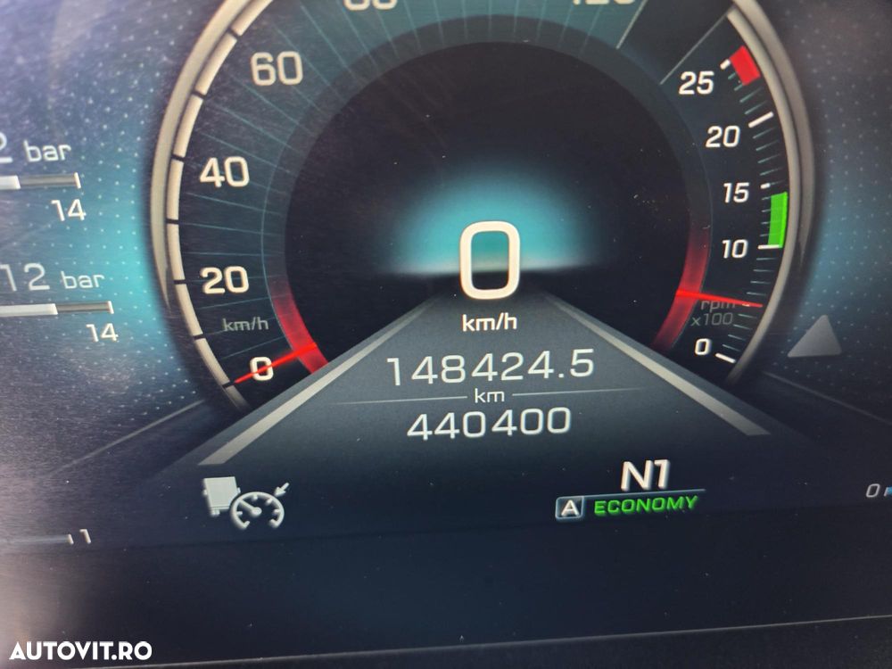 Mercedes-Benz ACTROS 18.510, AUTOMATA+RETARDER 5 trepte, SA CUPLARE REGLABILA la 1,15m si 0,9m, 2 rezervoare cumulat 680l, Spoilere cabina si sasiu, Camere in loc de oglinzi, Navigatie, Frigider, rulat in GERMANIA, posibil leasing 4 ani, PROMOTIE 45.900 EUR+tva - 31