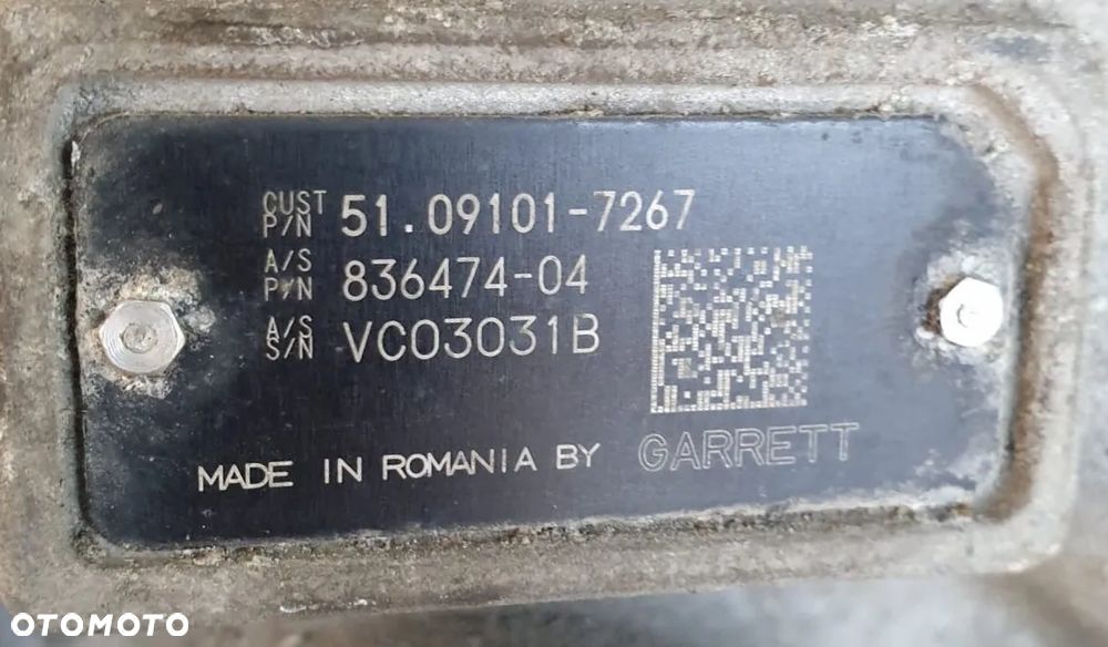 TURBOSPRĘŻARKA TURBINA MAN TGX TGS EURO 6 51091017267 83647404 500tys.km - 4