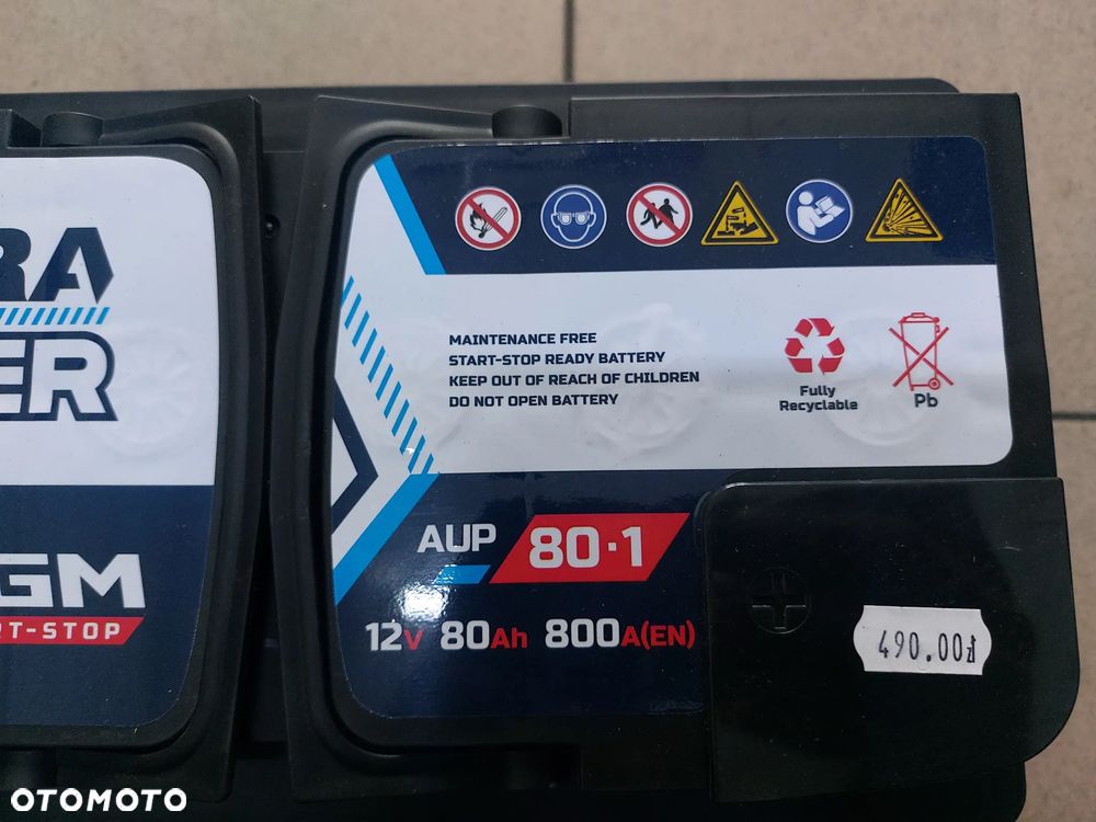 AKUMULATOR ULTRA POWER 12V 80Ah 800A AGM START STOP AUP-80-1 - 3