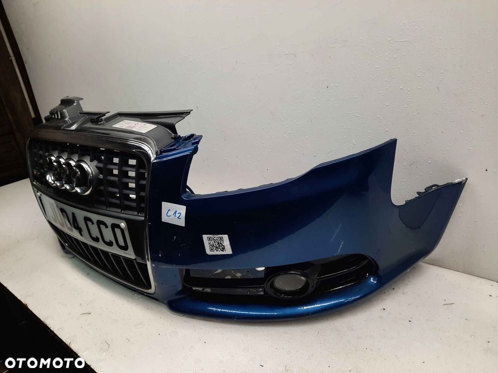 ^ ZDERZAK PRZÓD PRZEDNI DO AUDI A4 S4 B7 CABRIO S-LINE LZ5C NIEBIESKI BŁĘKITNY HALOGENY - 3