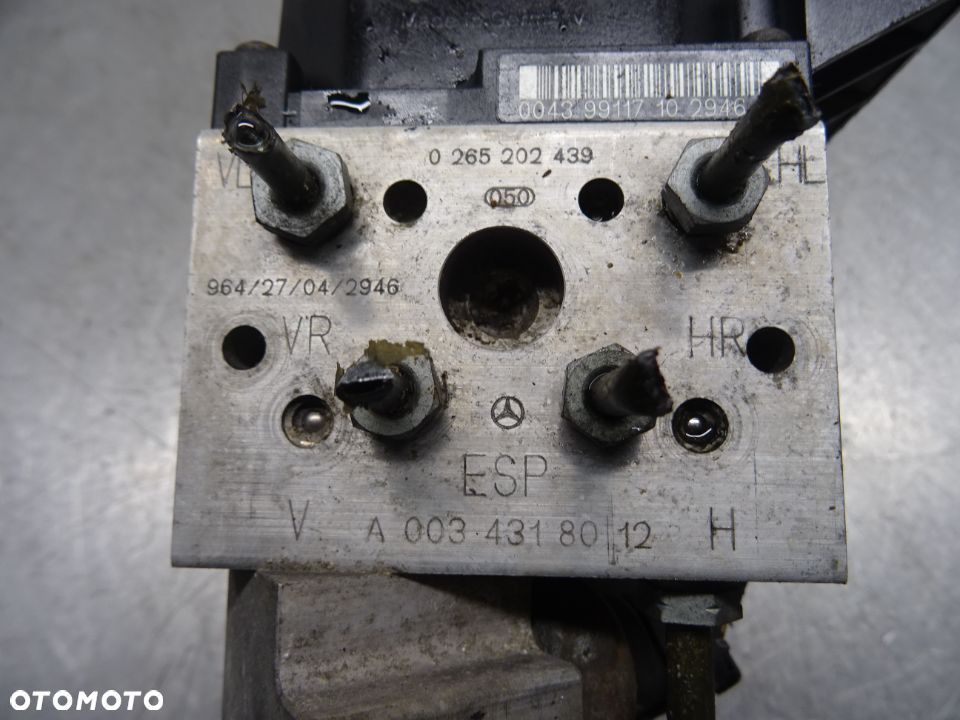 MERCEDES W220 98-01 3.2B POMPA STEROWNIK ABS A0034318012 / 0265202439 - 4