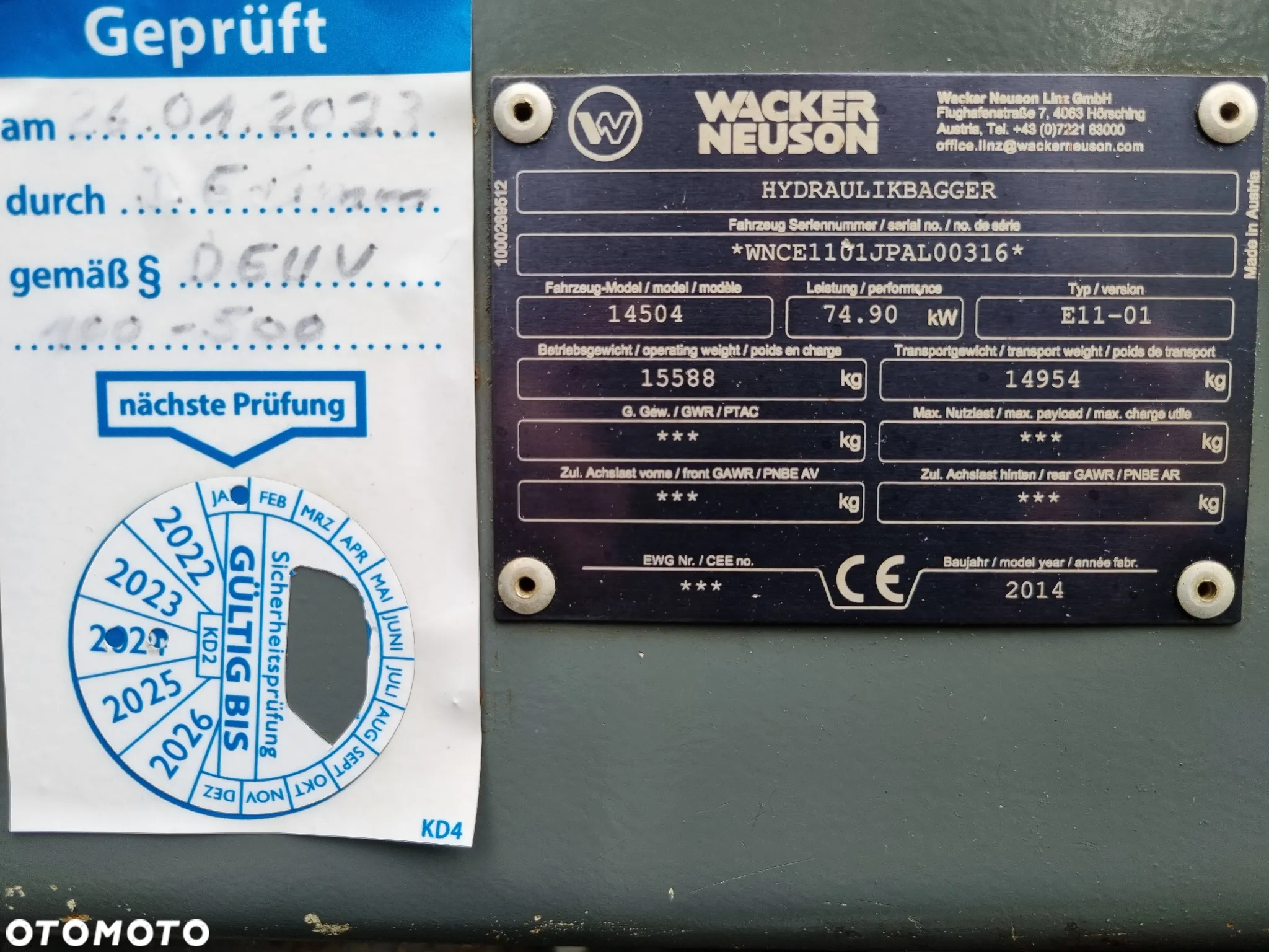 Wacker Neuson 15ton Koparka Gąsienicowa 14504 jak Nowa 2015rok 3300Mtg silnik DEUTZ 105km Oryginał DEKRA serwisy z Norwegii - 12